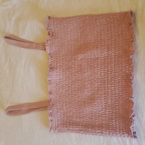 Double Zero Women's Cropped Top Blouse | Pink/Rose | Medium